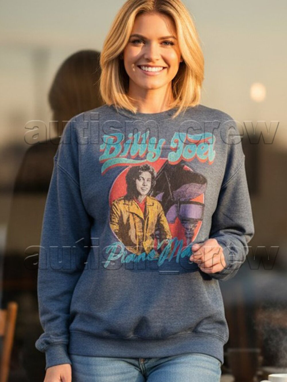 2/$30 💥🆕 Retro-inspired Billy Joel Piano Man Graphic Sweatshirt | XS |  1501